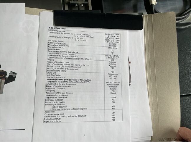 Perfect binder RIGO Lamibind 2000 EVA