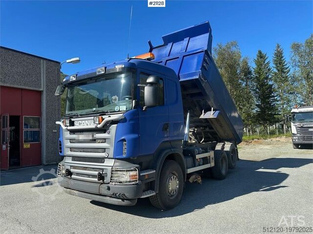 Tipper Scania R500 6x2 snow rigged tipper truck w/ plate and und