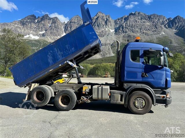 Tipper Scania R500 6x2 snow rigged tipper truck w/ plate and und