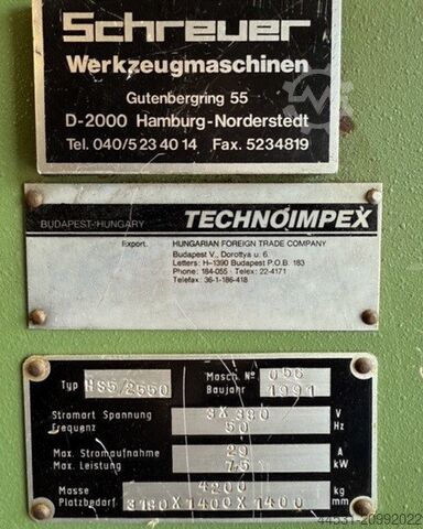 Hydraulic plate shears Technoimpex HS 5 / 2550