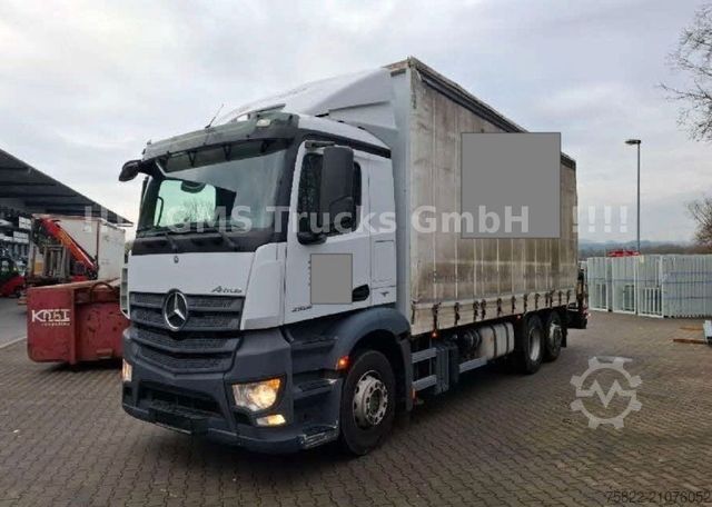 LKW mit Pritsche & Plane MERCEDES-BENZ Antos Actros / 23m Palfinger Kran PK23002 Flyjib