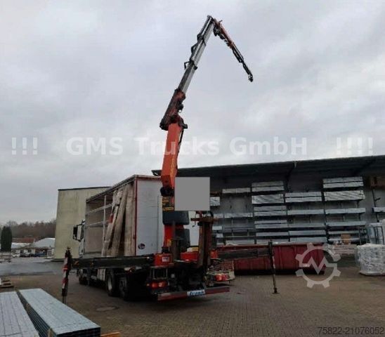 LKW mit Pritsche & Plane MERCEDES-BENZ Antos Actros / 23m Palfinger Kran PK23002 Flyjib