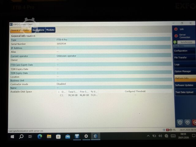 Messsystem EXFO FTB-4PRO-S1-128G