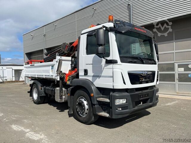 Tipper truck MAN TG-M 18.290 4x2 2-Achs Kipper Kran Funk 4xhydr+G