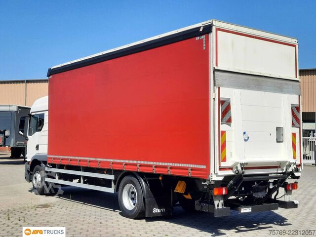 Flatbed truck with tarp MAN 15.290 TGM TM 2 Liegen LBW Schiebeplane Edscha