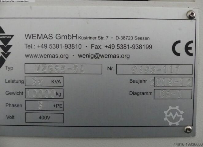 Bearbeitungszentrum  5 Achs WEMAS VZG 65-5A (5-Achsen)