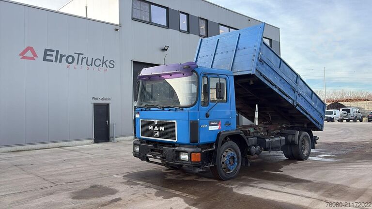 3-Seiten-Kipper MAN 17.232 (6 CYLINDER / MANUAL PUMP / PÖMPE MANUELLE)