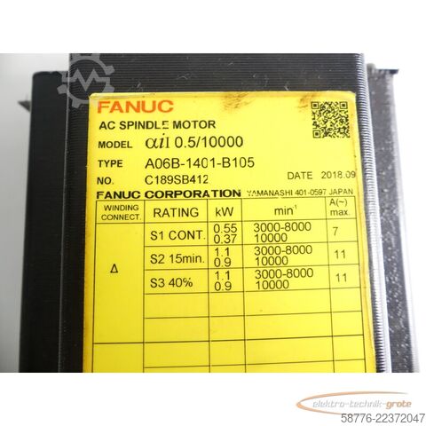 Control unit Fanuc Stator für A06B-1401-B105 AC Spindle Motor SN C189SB412