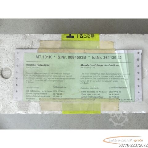 Komponente Heidenhain MT 101K Messtaster ID: 361139-02 SN: 8084593 --