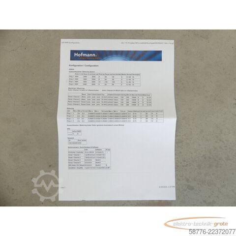 Komponente Hofmann AB 9000.1 Auswuchtsystem SN: V AC -unegbraucht-