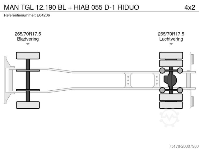 Open body MAN TGL 12.190 BL + HIAB 055 D-1 HIDUO