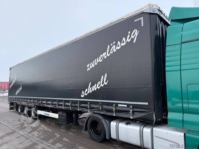 Auflieger mit Pritsche & Plane KRONE SD Megatrailer/Luft-Lift/Hubdach/Edscha/3-Achsen