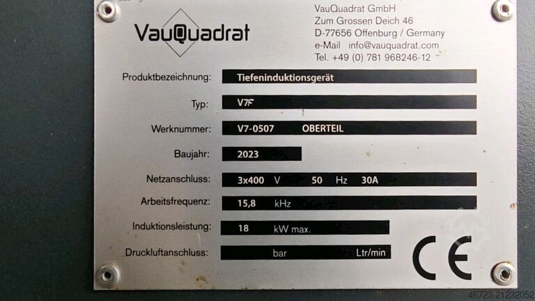 Tiefeninduktionsheizgerät VAUQUADRAT V7F
