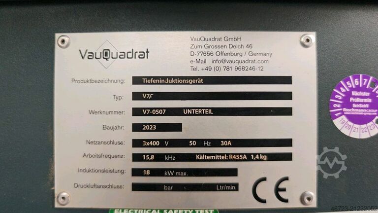 Tiefeninduktionsheizgerät VAUQUADRAT V7F