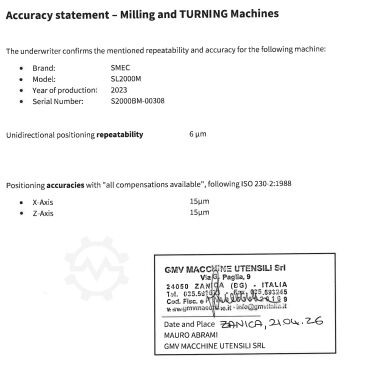 CNC lathe SMEC SL 2000M B-type