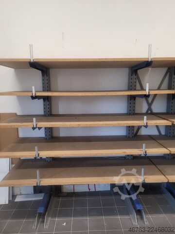 Kragarmregal einseitig, 60cm, Spanplatte SSI-Schäfer Kragarm