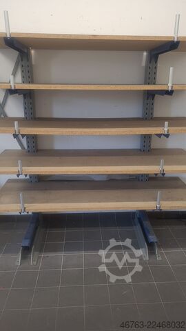 Kragarmregal einseitig, 60cm, Spanplatte SSI-Schäfer Kragarm