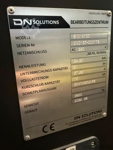Vertical machining center DOOSAN DN Solutions SVM 4100 DNM