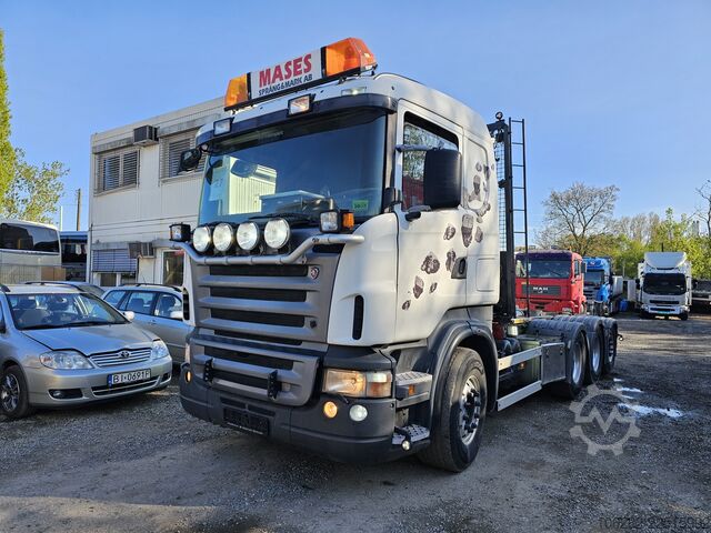 Roll-off tipper truck SCANIA R480LB 8X4*4HHA MOTORSCHADEN! 3-Pedal J
