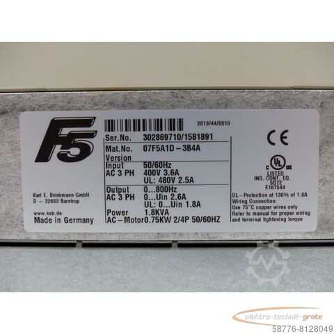 Component KEB 07F5A1D - 3B4A Frequenzumrichter