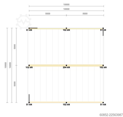 Lagerbühne 10x10m Lagerbühne , Belastung : 500kg/qm Unterkante: 3m ,ca. 100qm , Systembühne