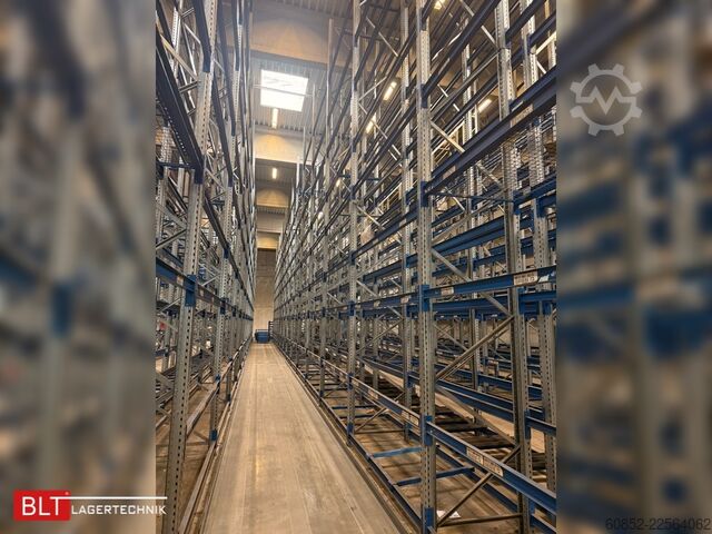Heavy-duty rack, industrial shelving, high-bay rack SSI Schäfer PR600 – 30,90 lfm, Höhe 7,5m Boden + 4 Ebenen | Fachlast bis 3500 kg