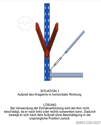 Cantilever racking, heavy-duty racking for long goods ca. 4 lfm. Kragarmregal H: 400cm ,Fuß +3 650 kg Belastung pro Arm , Langgutregal