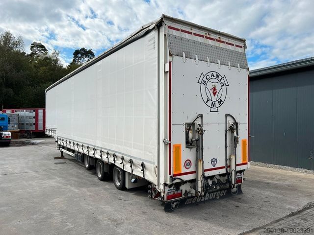 Tieflader-Sattelauflieger MEUSBURGER MPG-3 Tieflader Plane Lenk/Liftachse Hydr. Rampe