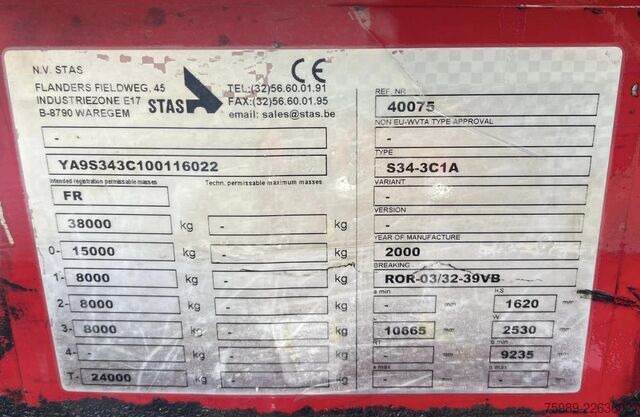 Kipper Stas Volume  40m3 3 axels spring, Alu