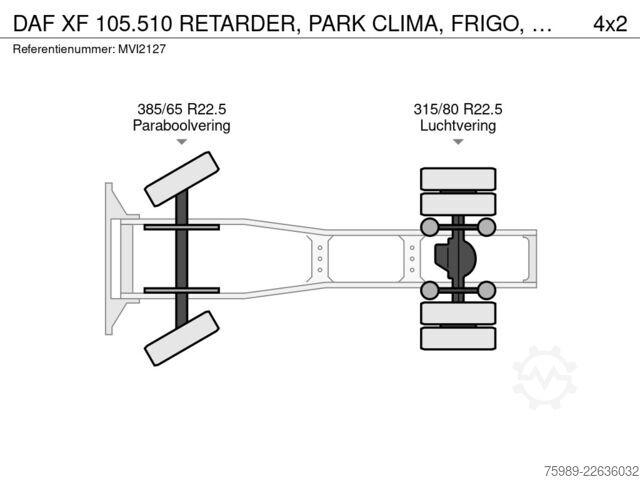 Standard tractor DAF XF 105.510 RETARDER, PARK CLIMA, FRIGO, EURO 4