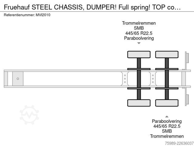 Kipper Fruehauf STEEL CHASSIS,  DUMPER!   Full spring!  TOP con...