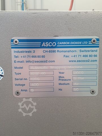 Dry ice block / slice wrapping machine ASCO Automatic Wrapping Machine APM 40