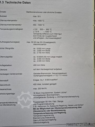 Trolley furnace - hardening and tempering system Löcher 