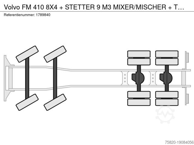 Mixer Volvo FM 410 8X4 + STETTER 9 M3 MIXER/MISCHER + THEAM...