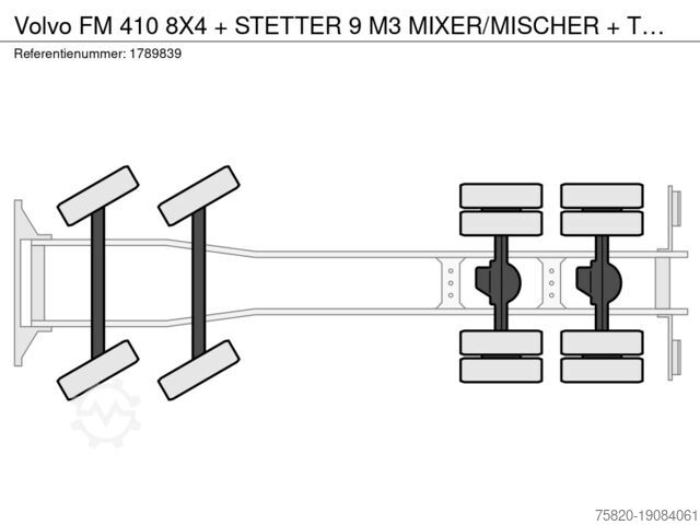 Mixer Volvo FM 410 8X4 + STETTER 9 M3 MIXER/MISCHER + THEAM...