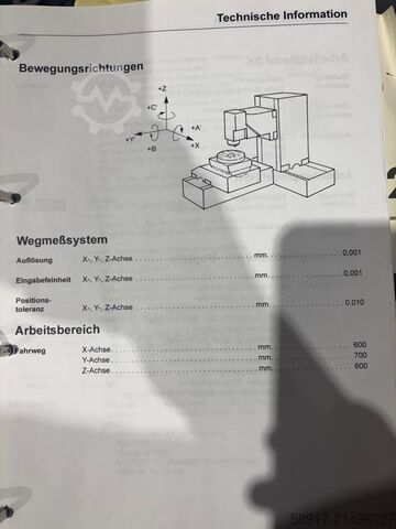 Universal-Bearbeitungszentrum DECKEL MAHO DMC 60hi-dyn 5 axes
