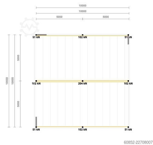 Lagerbühne 10x10m Lagerbühne , Belastung : 500kg/qm Unterkante: 3m ,ca. 100qm , Systembühne