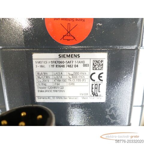 Control unit Siemens 1FK7060-5AF71-1AH0 YFR1648748204003 generalüberholt - 12 Mon. Gewährl.