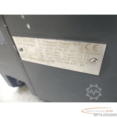 Control unit Siemens 1FT6086-8AH71-3AA2 Synchronservomotor SN: EK060671801001
