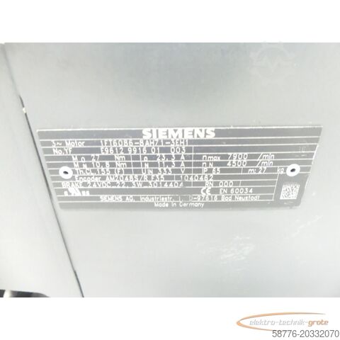 Control unit Siemens 1FT6086-8AH71-3EH1 Synchronservomotor SN: YFE9612991601003