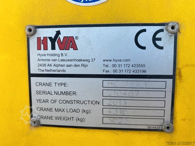 Autokran DAF XF 530 FAN 6X2 Baustoffpritsche mit HYVA HC213E3