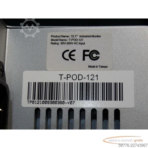 Component T-POLE T-POD-121 Industrial Monitor 12.1"