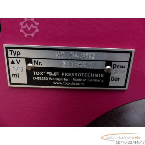 Komponente  TOX Pressotechnik Kraftpaket ES250.100.395.43 Pneumo-Hydraulikaggregat