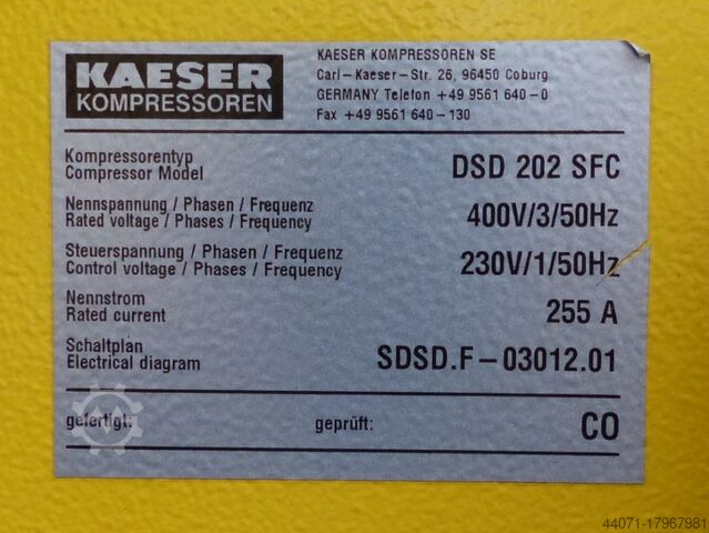 Schraubenkompressor DSD202SFC Kaeser DSD202SFC