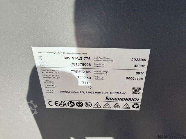 Electric 4-wheel forklift Jungheinrich EFG 425 / Triplex 5500 mm / NEUGERÄT
