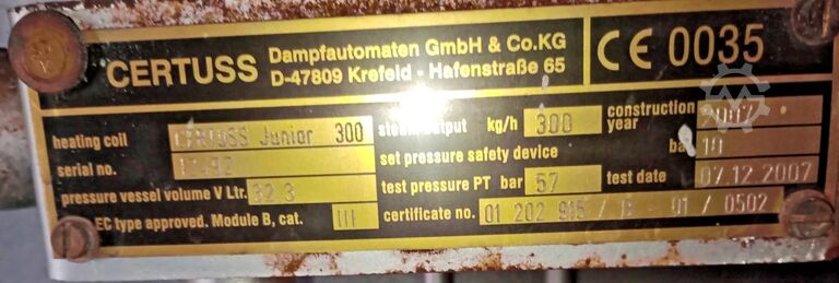 Schnell-Dampferzeuger Certuss Junior 300
