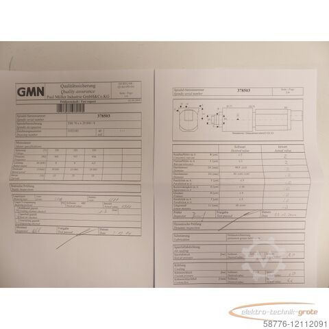 Control unit GMN für Schaudt Mikrosa TSE 70 c x 25 000 / 8 Spindel SN378503 - ! -