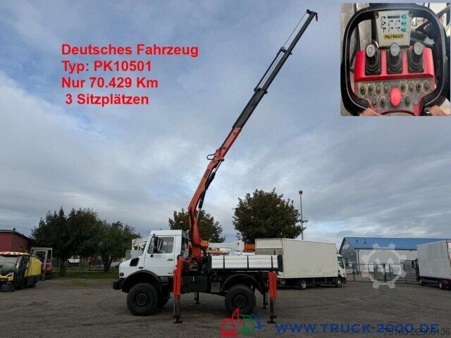 LKW mit Pritsche (offen) Unimog U4000 4x4 Palfinger Kran PK10501 Hakenhöhe 11,5M