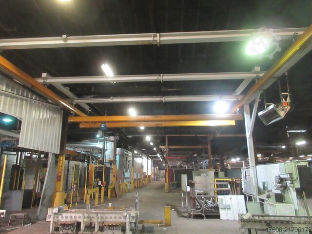 Kranhimmel Kran Hallenkran Kranbahn Demag Erikkila Portalkran 9,6x5,5m 500KG 2x Demag PK Kettenzug 2x0,5t Kran