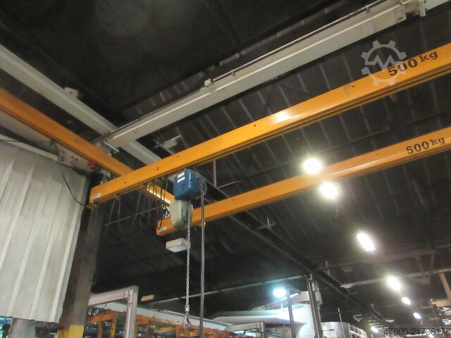Kranhimmel Kran Hallenkran Kranbahn Demag Erikkila Portalkran 9,6x5,5m 500KG 2x Demag PK Kettenzug 2x0,5t Kran